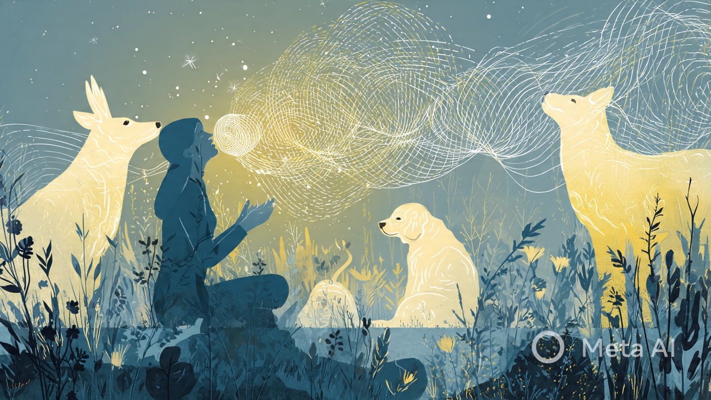 Communication animale par télépathie — illustration